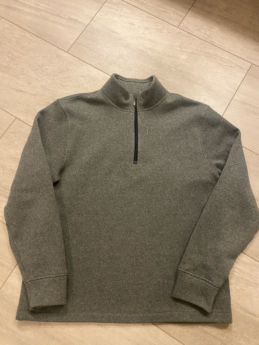 Old Navy Men's Heathered Gray Quarter-Zip Pullover Sweater Size XL